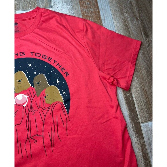 2022 Star Wars Shirt Adult Large Red Chewbacca Life Day Galaxys Edge Christmas - Picture 4 of 9